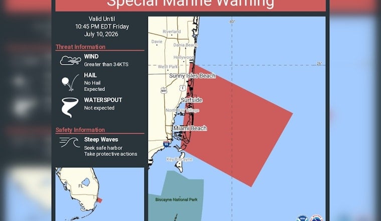 NWS Sounds Biscayne Bay Alarm, Tells Miami Boaters To Run For Harbor