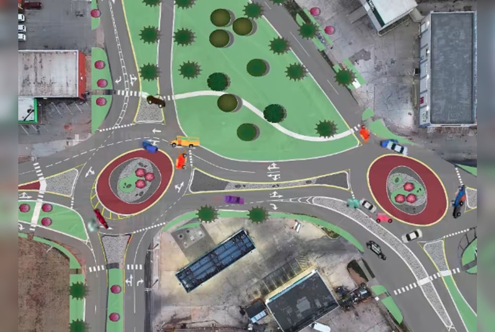 Oklahoma City’s First Double Roundabout Is Open And It’s A Peanut