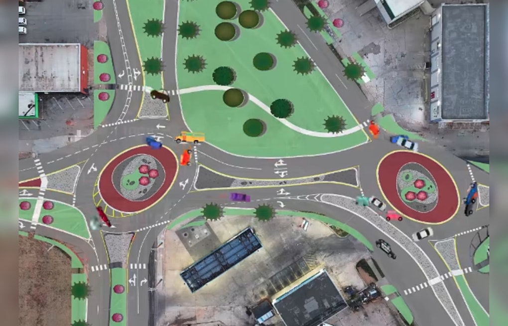 Oklahoma City’s First Double Roundabout Is Open And It’s A Peanut