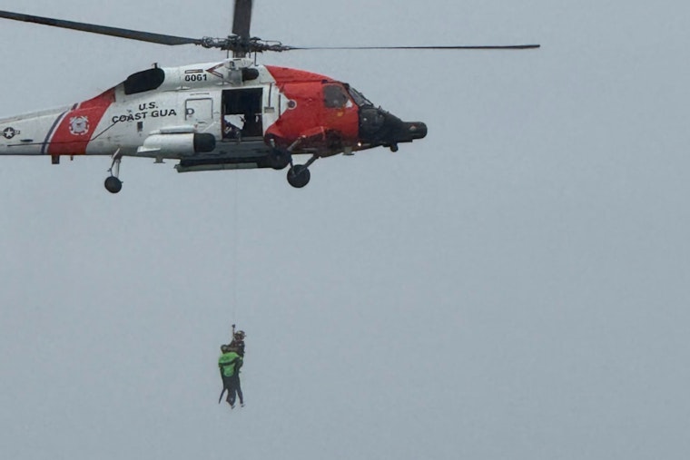 Overboard Fisherman Snatched From Icy Seas Off Provincetown In Coast Guard Chopper Drama