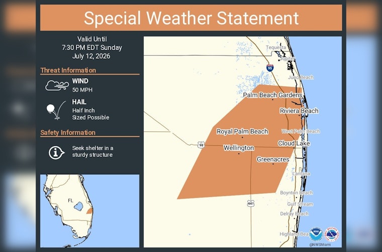 Palm Beach County On Edge as Near-50 Mph Gusts Rattle Sunday Evening