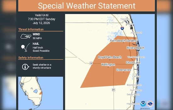Palm Beach County On Edge as Near-50 Mph Gusts Rattle Sunday Evening