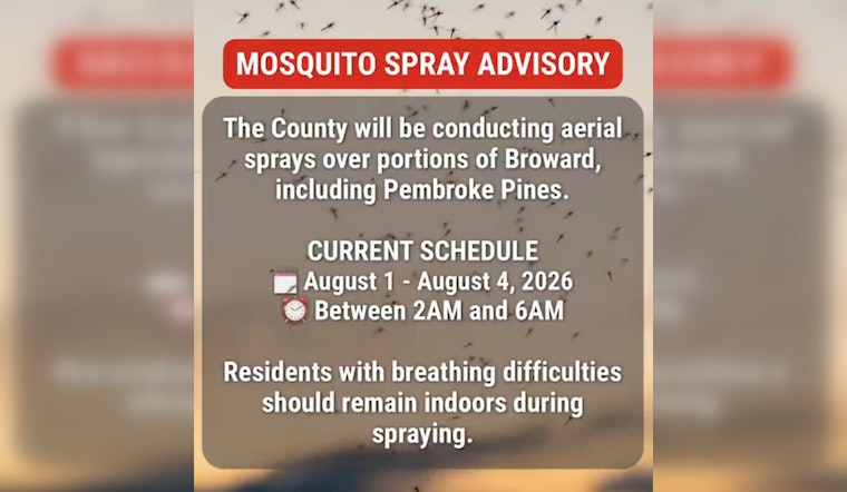 Pembroke Pines Set For Overnight Mosquito Spraying As Activity Surges