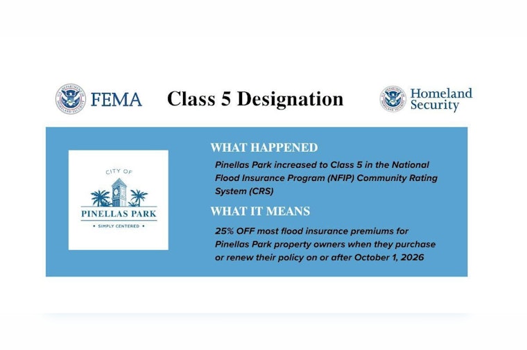 Pinellas Park Homeowners Snag 25% Flood Insurance Break After FEMA Upgrade