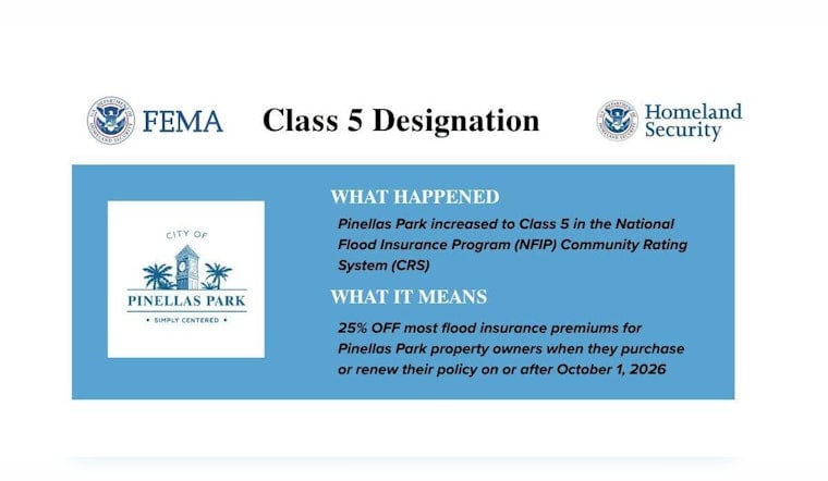 Pinellas Park Homeowners Snag 25% Flood Insurance Break After FEMA Upgrade