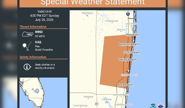 Pop-Up Pounder: NWS Flags Boca Raton For Hail, 55-Mph Gusts
