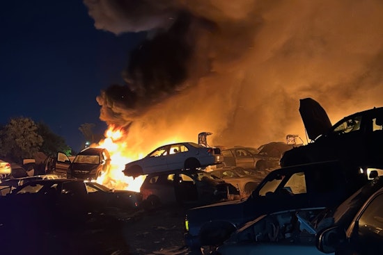 Predawn Inferno Torches 100 Cars At Modesto Wrecking Yard