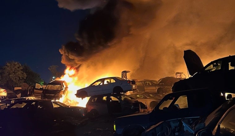 Predawn Inferno Torches 100 Cars At Modesto Wrecking Yard