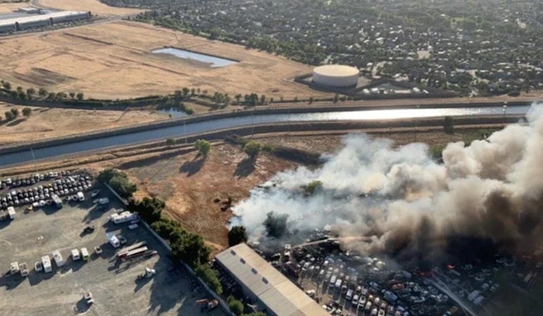 Rancho Cordova Junkyard Inferno Sends Black Smoke Towering Over Neighborhoods