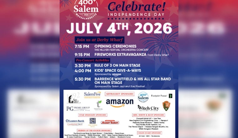 Salem Derby Wharf Orchestra-Backed July 4 Fireworks