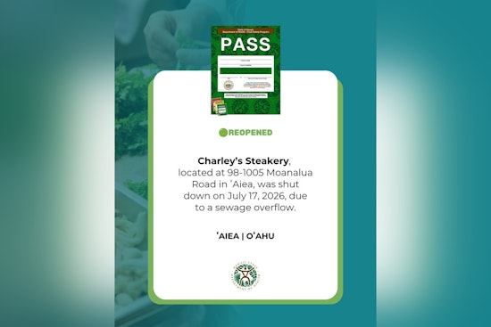 Sewage Scare At Pearlridge: ʻAiea Charley’s Steakery Back Open After Red Tag