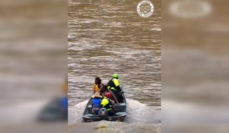 Six Stranded On ‘Hooch’ Trigger Big River Rescue Under Atlanta Bridges