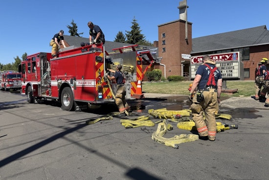 Smoldering Blaze Licks Wall of Roseway Church as Portland Crews Rush In