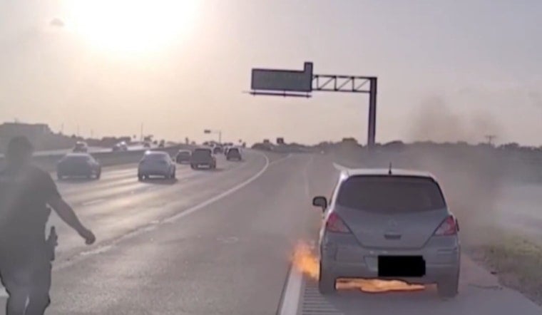 Southlake Cop Yanks Driver From Fireball On 114 Moments Before Car Is Consumed