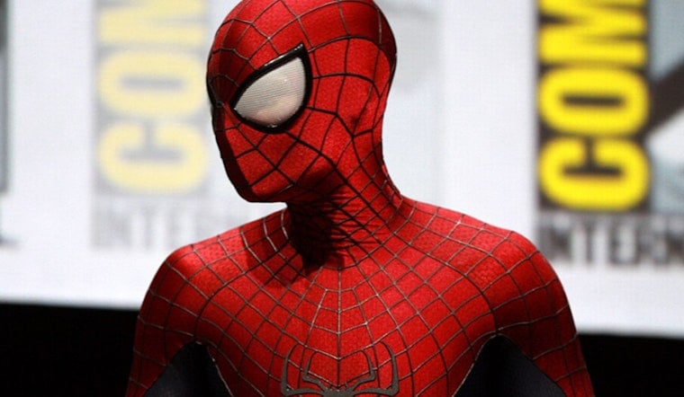 Spider-Man Kissing Booth Draws Crowds Outside West Hollywood Grocer