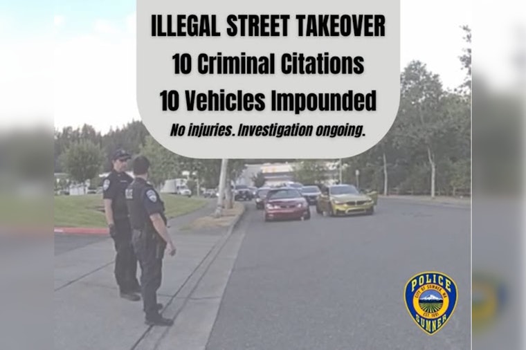 Sumner Cops Crash Warehouse Sideshow, Haul Off 10 Cars