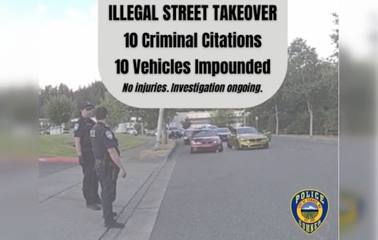 Sumner Cops Crash Warehouse Sideshow, Haul Off 10 Cars