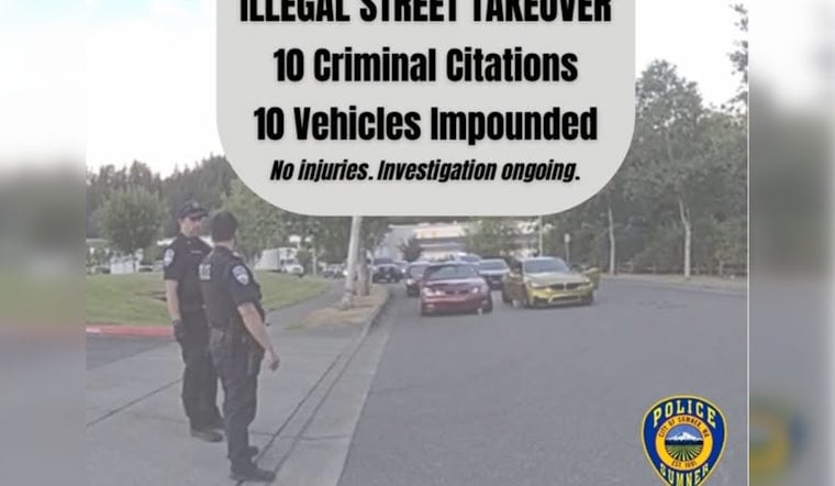 Sumner Cops Crash Warehouse Sideshow, Haul Off 10 Cars