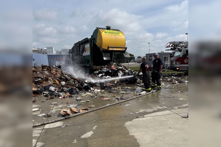 Sunscreen Can Inferno Turns Speedway Trash Truck Into Rolling Firebox