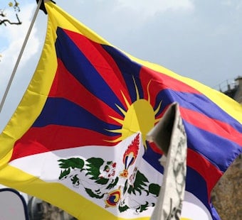 Tibetan Flag Protest Erupts In Flames Outside NYC UN Headquarters