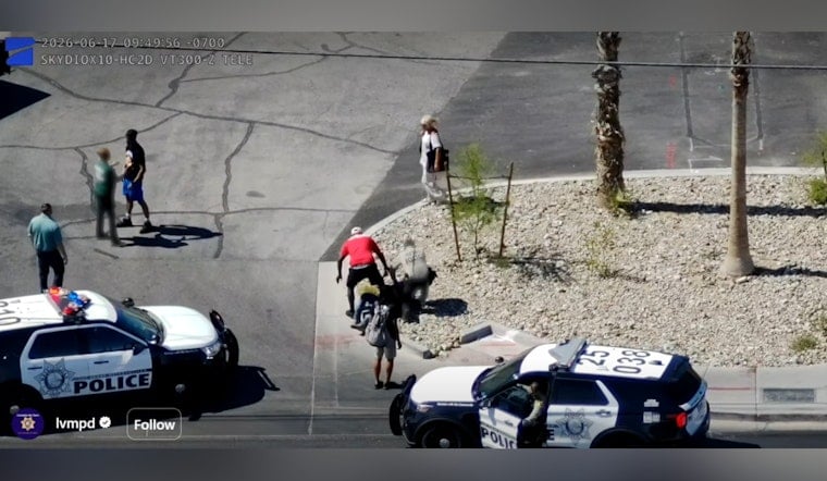 Vegas Eye In The Sky Nails Window-Smashing Suspect On Tropicana