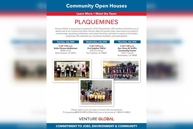 Venture Global Pushes Plaquemines LNG Buildout With Three-Night Open House Blitz