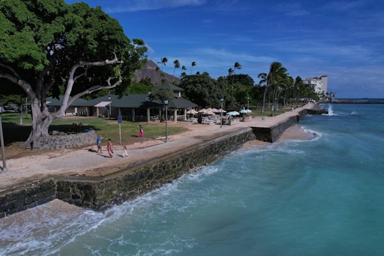 Waikiki Walkway Gives Way Again Beside Barefoot Beach Cafe