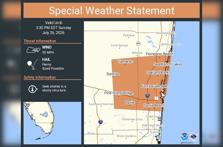 Wild Skies: Penny-Size Hail And 55 MPH Wind Threaten Fort Lauderdale Area