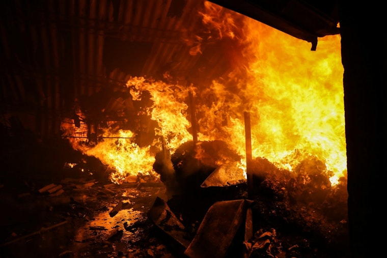 5-Alarm Fire Guts Vacant Wakefield Building, Snarls Commuter Rail