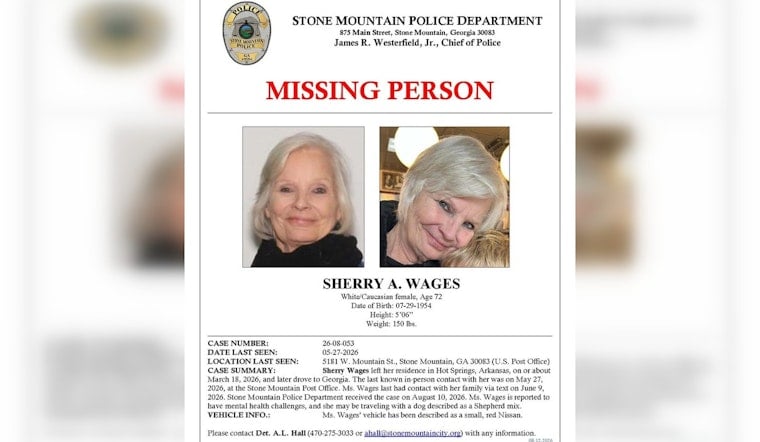 72-Year-Old Arkansas Woman Vanishes in Stone Mountain After 580-Mile Trip