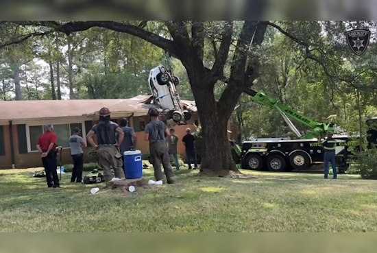 78-Year-Old Driver Dies After SUV Crashes Onto Roof of East Macon Home