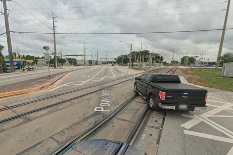 Amtrak Train Slams Into Stalled Car in Oakland Park, Sparking Fire Near Notorious Crossing