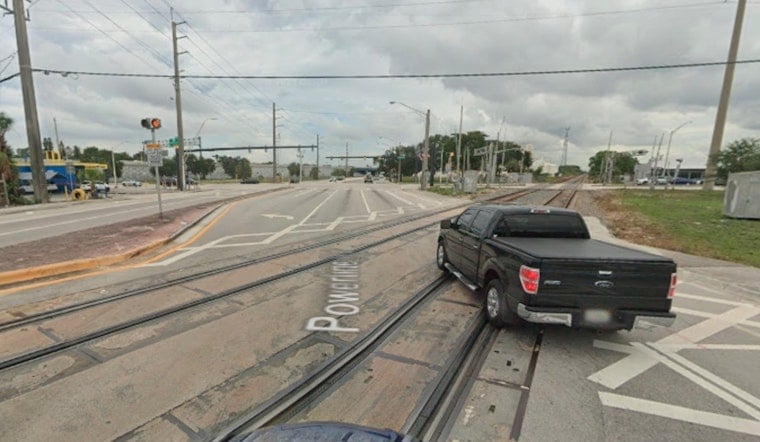 Amtrak Train Slams Into Stalled Car in Oakland Park, Sparking Fire Near Notorious Crossing