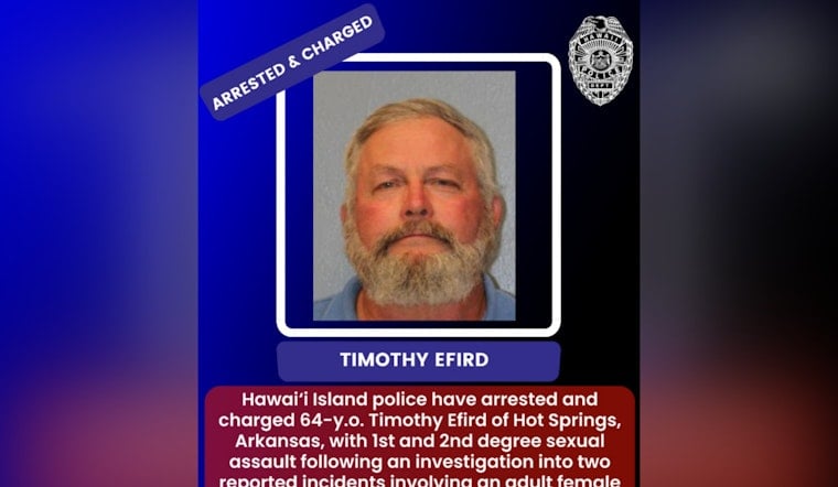 Arkansas Man's Bail Cut to $55K After Waikoloa Sexual Assault Indictment