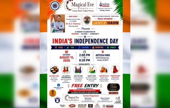 Artesia Park Hosts India's 80th Independence Day Bash, Free Entry for All