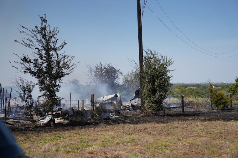 Barn Fire Erupts on Hutto's CR 138, Four Fire Departments Rush In