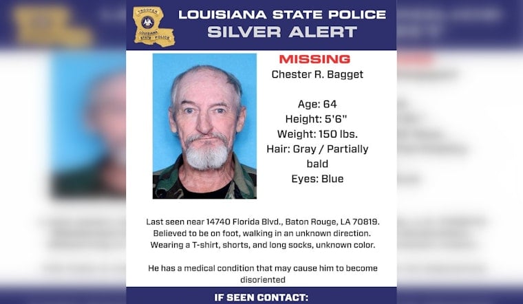 Baton Rouge Silver Alert Seeks 64-Year-Old, Two Days After He Vanished