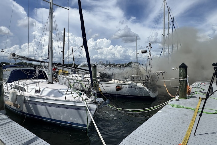 Boat Fire Erupts At Davis Island Yacht Club, Mast Topples Onto Neighboring Vessel