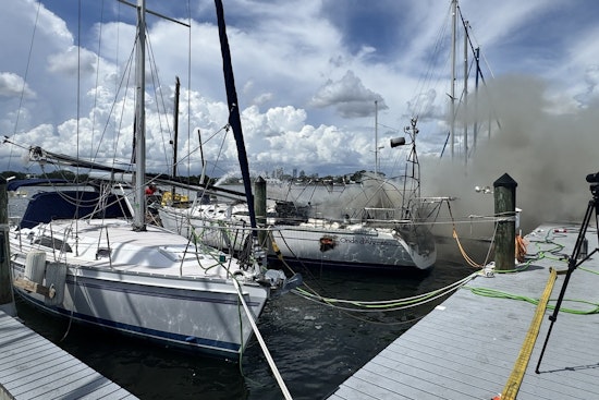 Boat Fire Erupts At Davis Island Yacht Club, Mast Topples Onto Neighboring Vessel