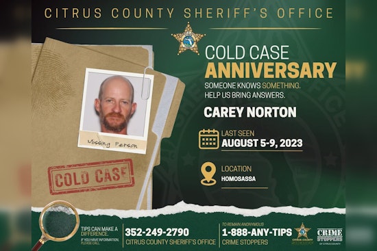 Carey Norton Missing From Homosassa, Florida Since 2023