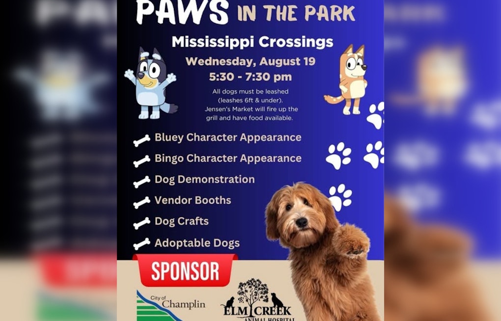 Champlin's Paws in the Park Returns With Bluey, Rescues and $12 Dog Licenses