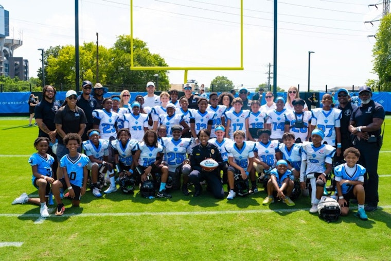 Charlotte PAL Panthers Score Big at Practice With Carolina Panthers Rookies