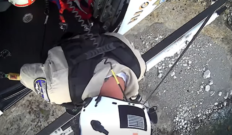 CHP Helicopter Plucks Two Climbers From 600-Foot Big Sur Cliff Chute