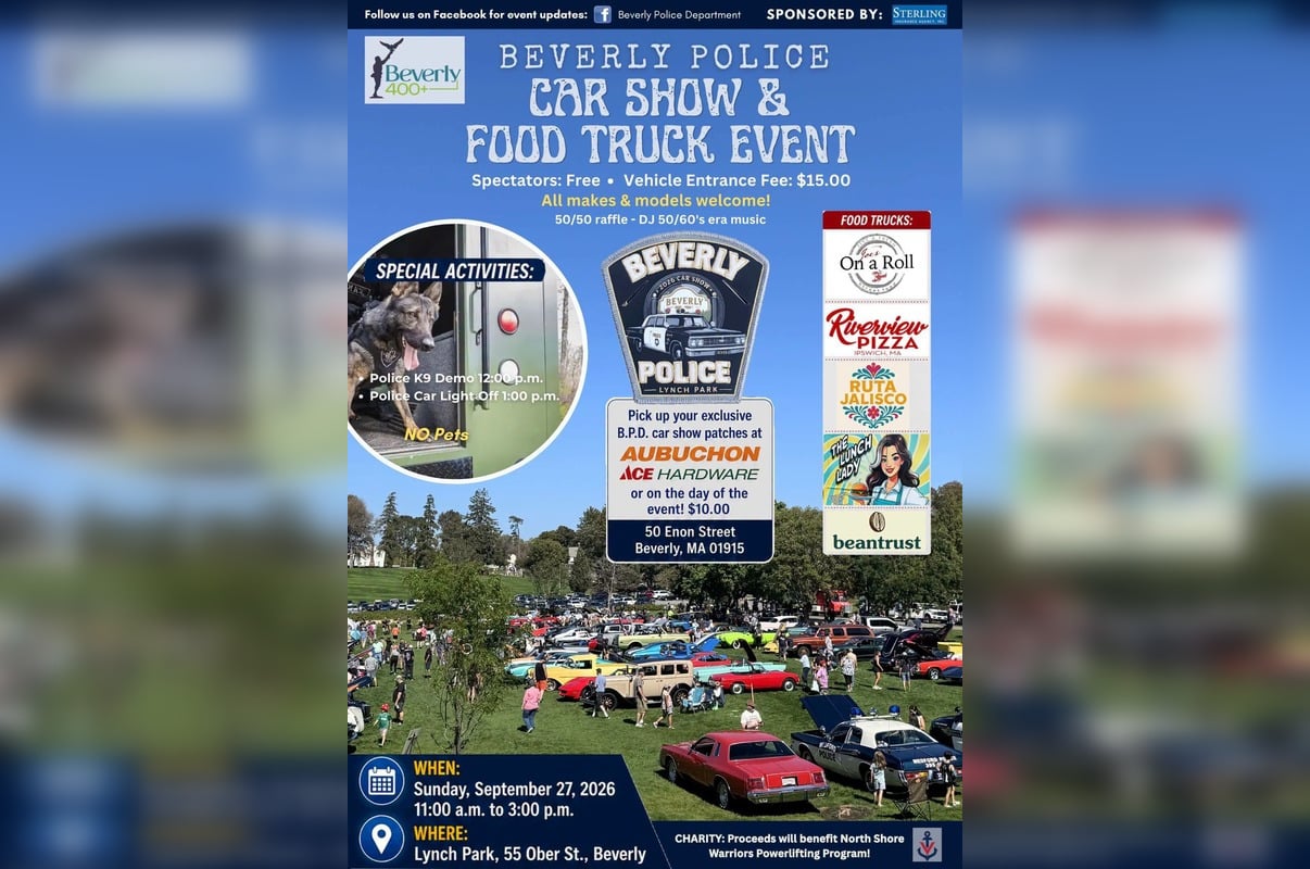 Chrome, Chow and Cops: Beverly Police Roll Out Lynch Park Car Show and Food Truck Fest