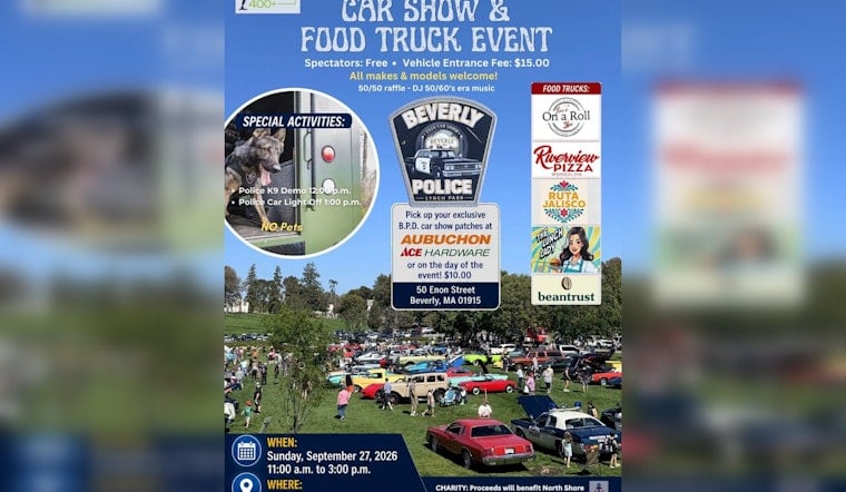 Chrome, Chow and Cops: Beverly Police Roll Out Lynch Park Car Show and Food Truck Fest