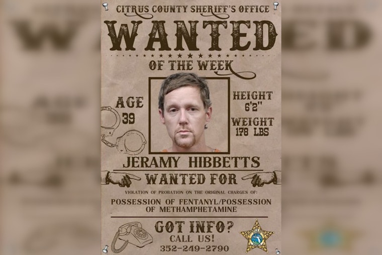 Citrus County Sheriff Seeks Jeramy Hibberts, 39, in VOP Case
