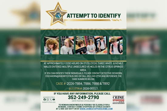 Citrus Springs Vehicle Burglary Suspects Identified After Multiple Break-Ins