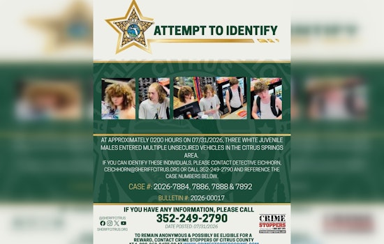 Citrus Springs Vehicle Burglary Suspects Identified After Multiple Break-Ins