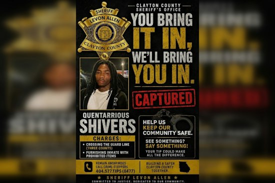 Clayton County Fugitive Unit Nabs Man Who Smuggled Liquor, Weapons Into Jail