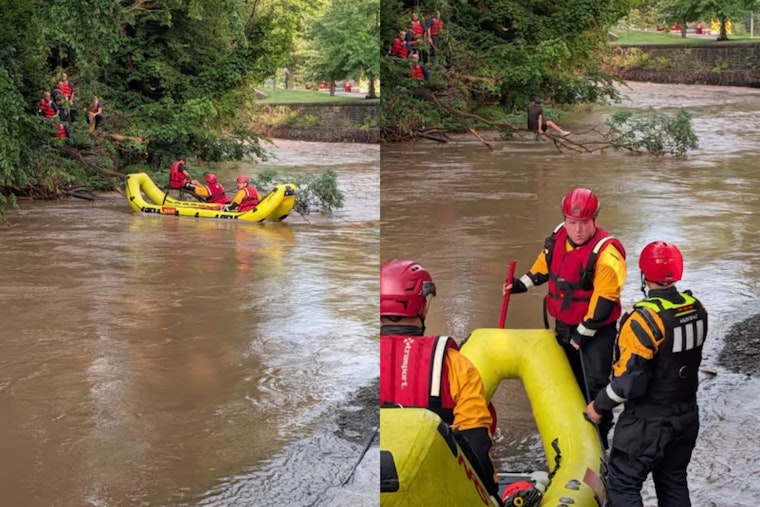 Cleveland Firefighters Pull Teen From Tree Branches In Raging Big Creek